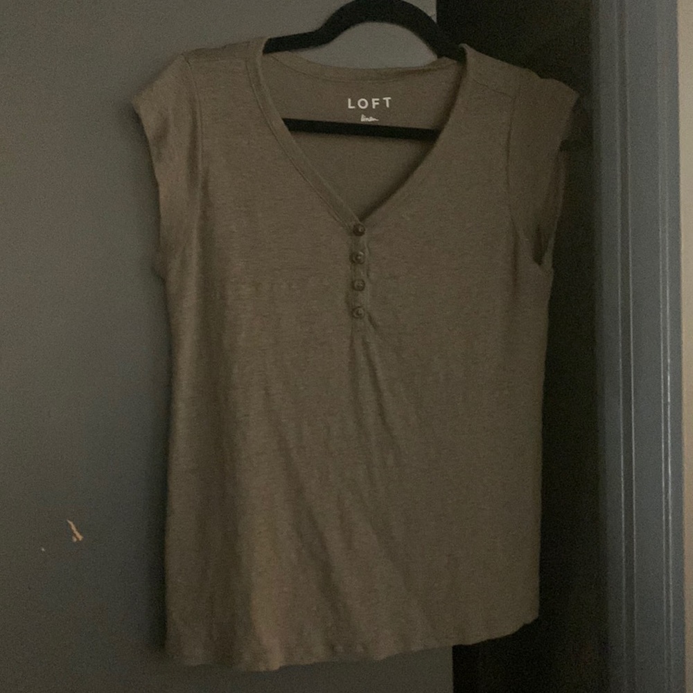 Loft Short Sleeved Henley - Size XS